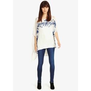 Phase Eight Women's Tamsin Silk Floral Blouse In Grey/Blue Size S